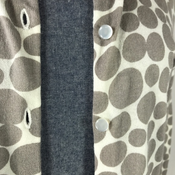 J. Crew Grey & White Polkadot Cardigan Small - Picture 4 of 8